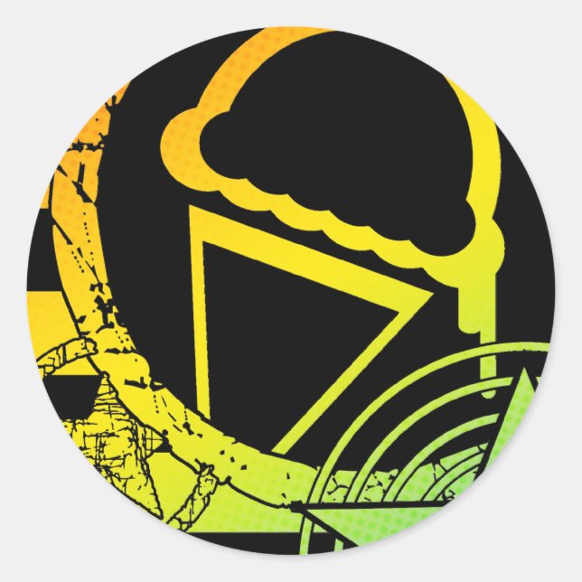 Adesivo Redondo perfuração de sorvete punk (Frente)