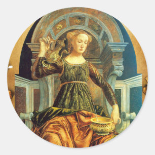 Adesivo Redondo Pergaminho ANTIGO da MODERAÇÃO do RENASCIMENTO