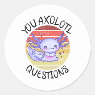 Adesivo Redondo Perguntas axolotl
