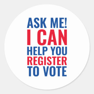 Adesivo Redondo Pergunte-me se posso ajudá-lo a se registrar para