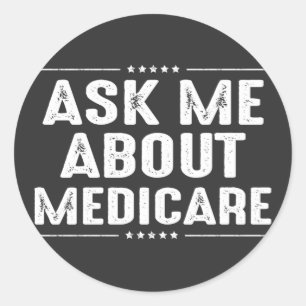 Adesivo Redondo Pergunte-me sobre Medicare