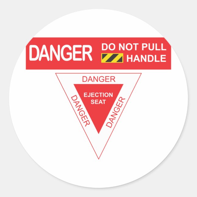 Adesivo Redondo Perigo da aeronave (Frente)