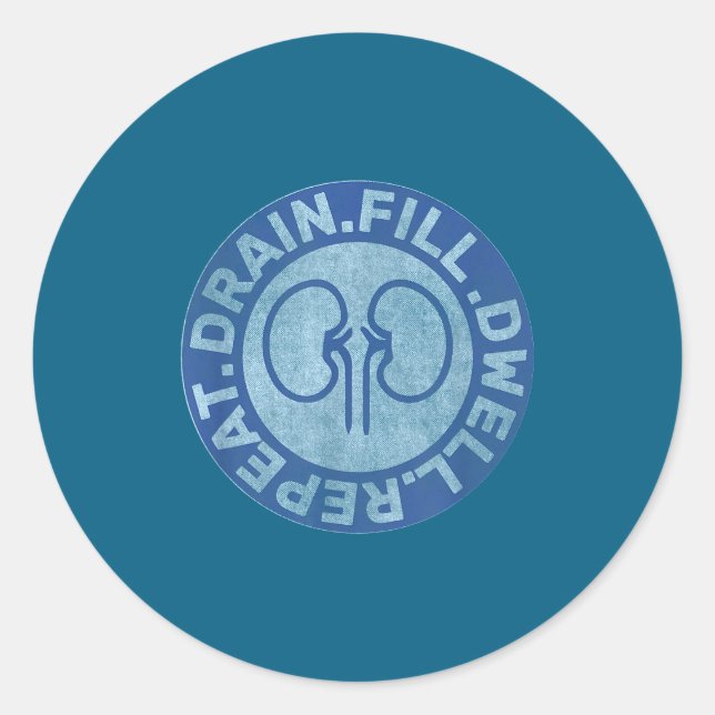 Adesivo Redondo Peritoneal Dialysis Nurse Funny Quote - Black, Uni (Frente)