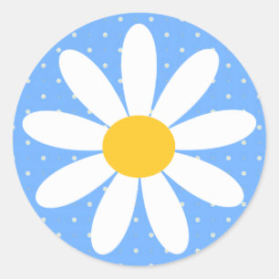 Adesivo Redondo Periwinkle Daisy Sticker