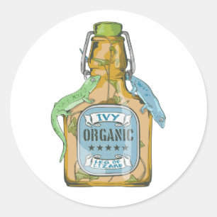 Adesivo Redondo Perna De Feiticeiras De Macbeth Lizard