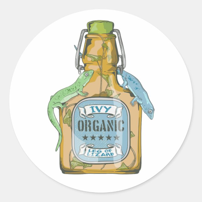 Adesivo Redondo Perna De Feiticeiras De Macbeth Lizard (Frente)