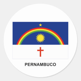 Adesivo Redondo Pernambuco, bandeira de Brasil
