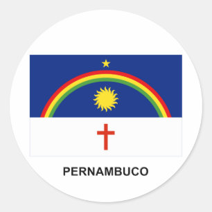 Adesivo Redondo Pernambuco, bandeira de Brasil