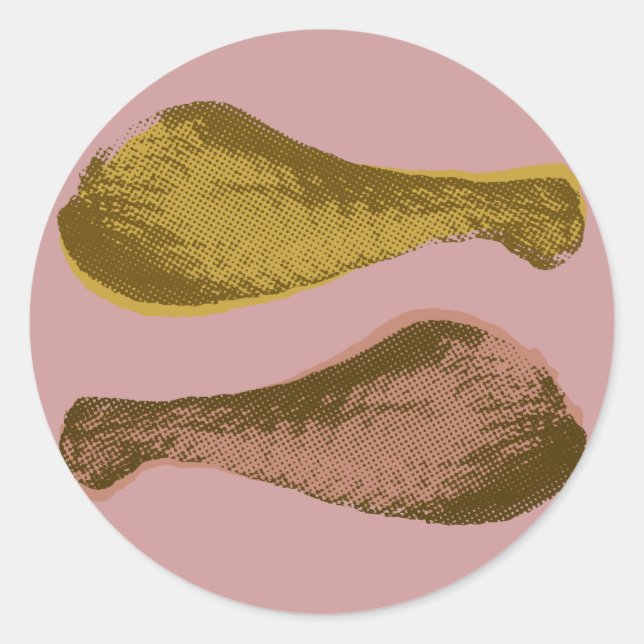 Adesivo Redondo Pernas de frango secas (Frente)