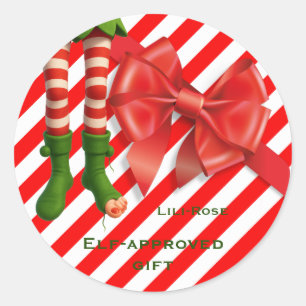 Adesivo Redondo Pernas Divertidas de Elfo Natal Travessuras do P