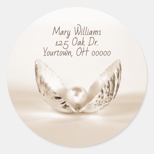 Adesivo Redondo pérola em casca (Frente)