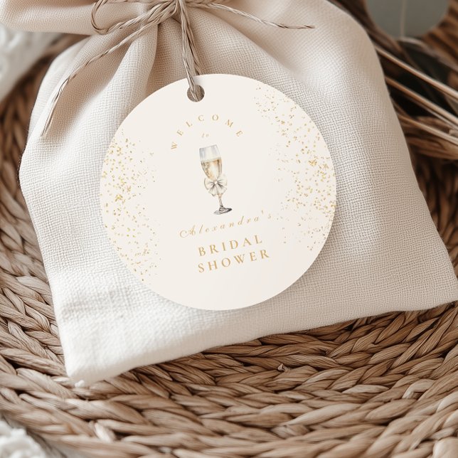 Adesivo Redondo Pérolas De arco E Chá de panela Prosecco (Criador carregado)