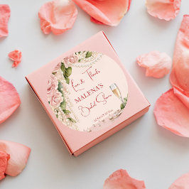 Adesivo Redondo Pérolas e chá de panela do prosecco, favor elegant