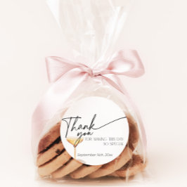 Adesivo Redondo Pérolas e Prosecco Bridal Shower Agradecimento