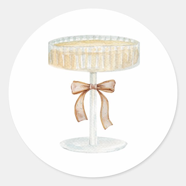 Adesivo Redondo Pérolas e Prosecco chá de noiva amor  (Frente)