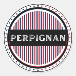 Adesivo Redondo Perpignan City Pride Emblem – French Identity