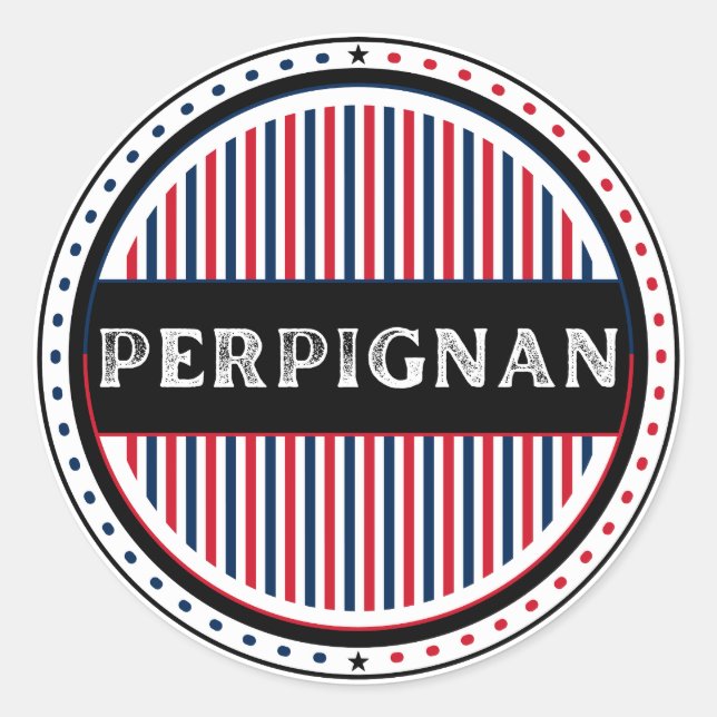 Adesivo Redondo Perpignan City Pride Emblem – French Identity (Frente)