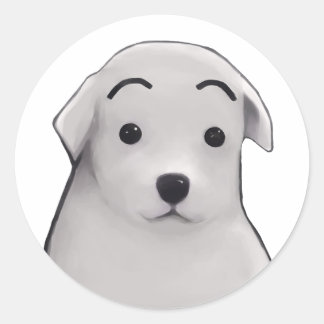 Adesivo Redondo Perrito sorprendido 