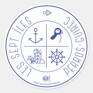 Adesivo Redondo Perros-Guirec as Sete Ilhas