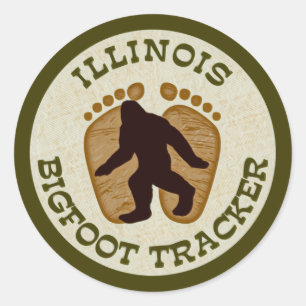 Adesivo Redondo Perseguidor de Illinois Bigfoot