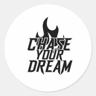 Adesivo Redondo "PERSEGUIR SEU SONHO" Gráfico de Design Motivacion
