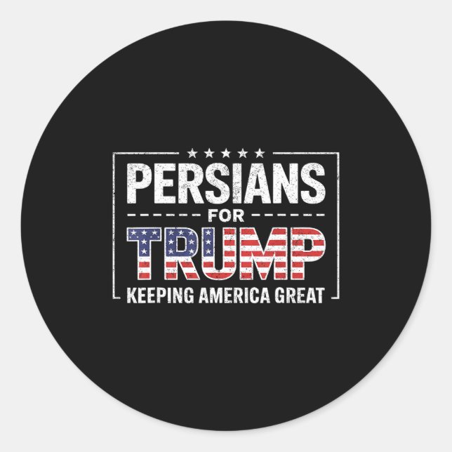 Adesivo Redondo Persians For Trump Keeng America Great  (Frente)