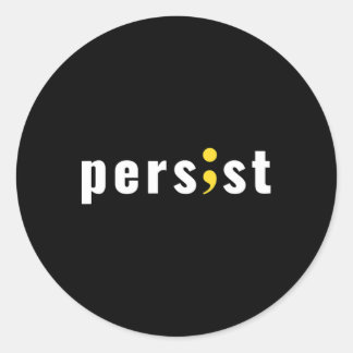 Adesivo Redondo Persistência da Consciência Mental do Suicídio por