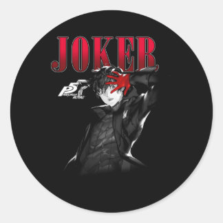 Adesivo Redondo Persona 5 Joker Neutral