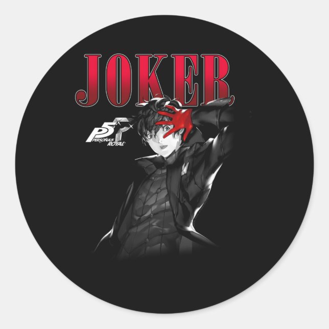 Adesivo Redondo Persona 5 Joker Neutral (Frente)