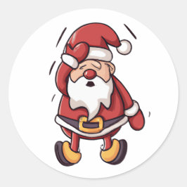 Adesivo Redondo Personagem de desenho animado de Natal - Papais no
