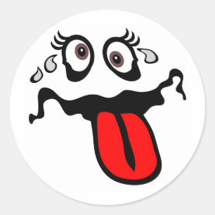 Adesivo Redondo Personagem de desenho animado divertido