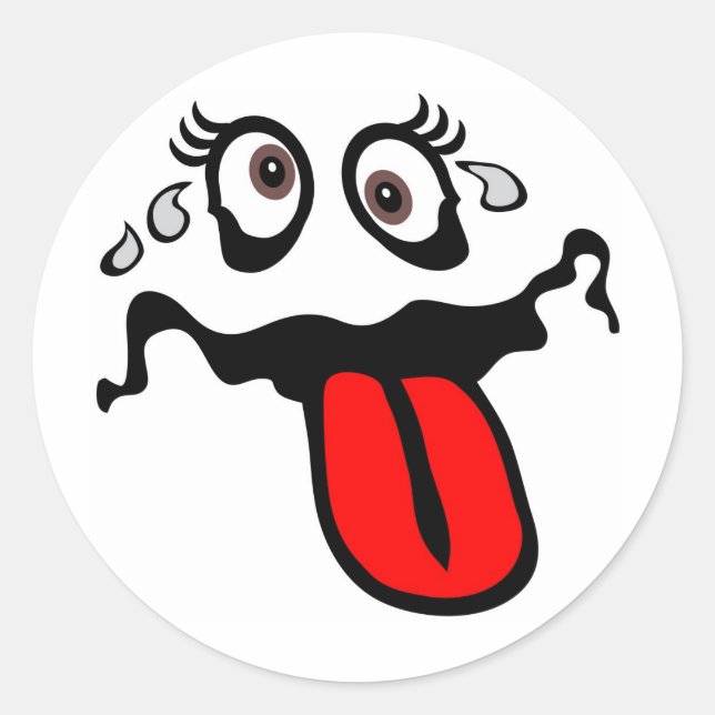 Adesivo Redondo Personagem de desenho animado divertido (Frente)