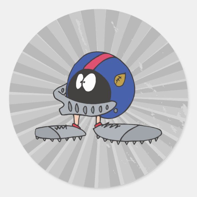 Adesivo Redondo personagem de desenho animado engraçado de capacet (Frente)