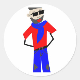 Adesivo Redondo Personagem de desenho animado exclusivo