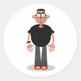 Adesivo Redondo Personagem de desenho animado exclusivo