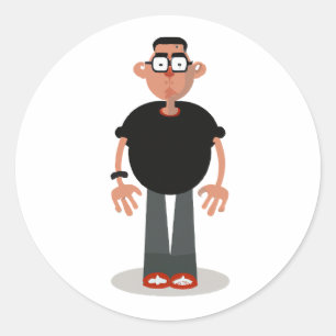 Adesivo Redondo Personagem de desenho animado exclusivo