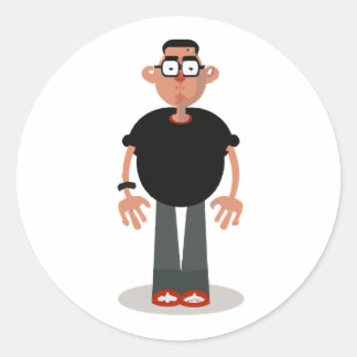 Adesivo Redondo Personagem de desenho animado exclusivo