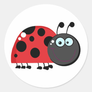 Adesivo Redondo Personagem de desenho animado Ladybug