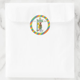 Adesivo Redondo Personagens da Rua Sésamo & Placa de Nascimento da