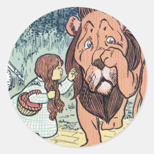 Adesivo Redondo Personagens Vintage do Mágico de Oz, Estrada de Ti