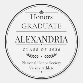 Adesivo Redondo Personalised Newspaper Graduation 2026