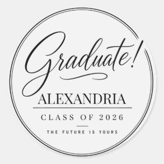 Adesivo Redondo Personalised Newspaper Graduation 2026 Classic Rou