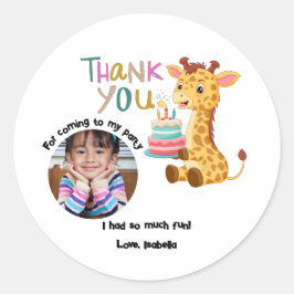 Adesivo Redondo Personalised Thank You - Cute Safari-Animal Themed