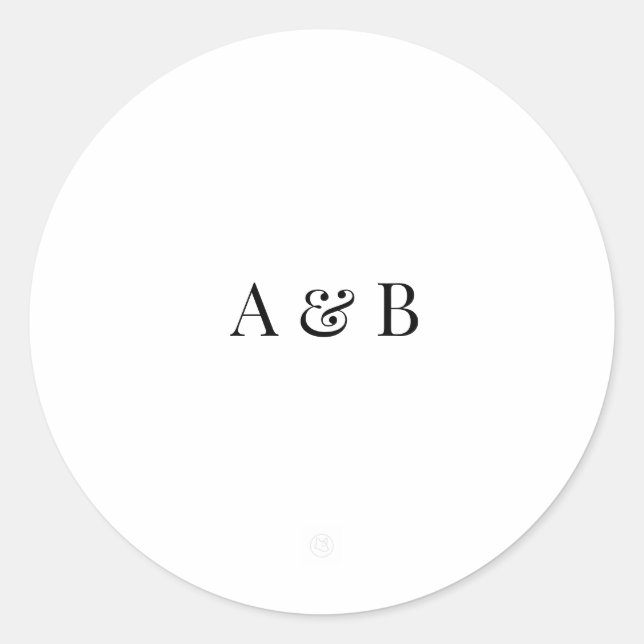 Adesivo Redondo Personalised Wedding Envelope Sticker | Initials (Frente)