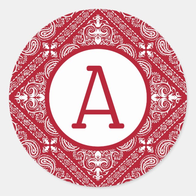 Adesivo Redondo Personalização da Bandana Vermelha (Frente)
