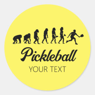 Adesivo Redondo Personalização Da Evolução Engraçada Do Pickleball