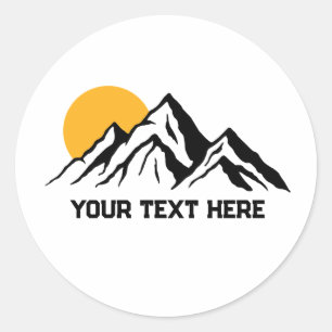 Adesivo Redondo Personalização da Natureza da Pintura nas Montanha