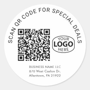 Adesivo Redondo Personalização de Tipografia de Código QR de Logot