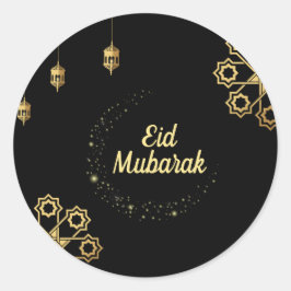 Adesivo Redondo Personalização do Ouro Eid Mubarak