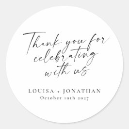 Adesivo Redondo Personalização do Script de Tendência Preta para P